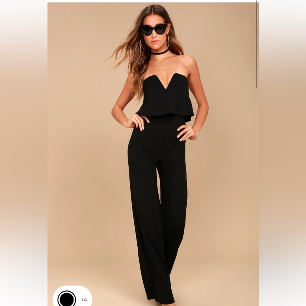 Power of love black strapless jumpsuit